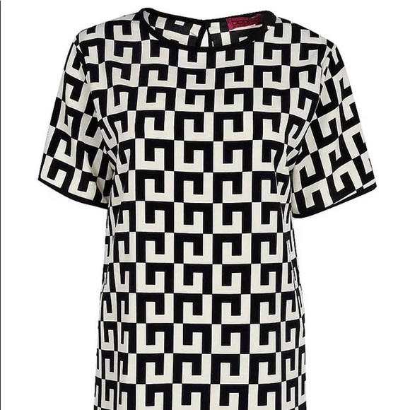 Boohoo monochrome black and white woven shift dress sz 14 - Picture 3 of 10